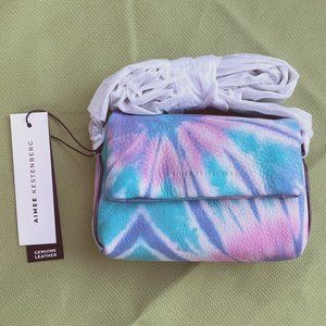 NWT Aimee Kestenberg Broadway Mini Crossbody Purse - SPIRAL TIE-DYE Leather